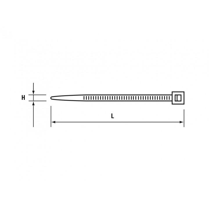 Brida Poliamida Negra 2,5x100mm G200x2.5N