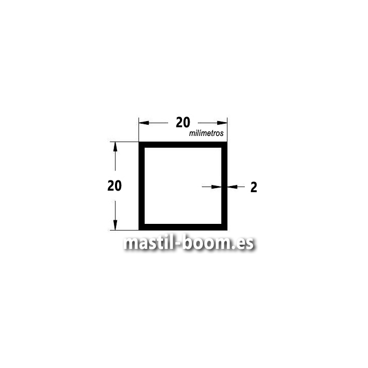 Square Tube 20x20x3500 ALUMINIUM