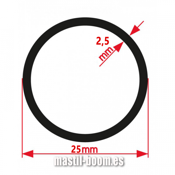 Tubo Redondo 25x3500mm FIBRA DE VIDRIO