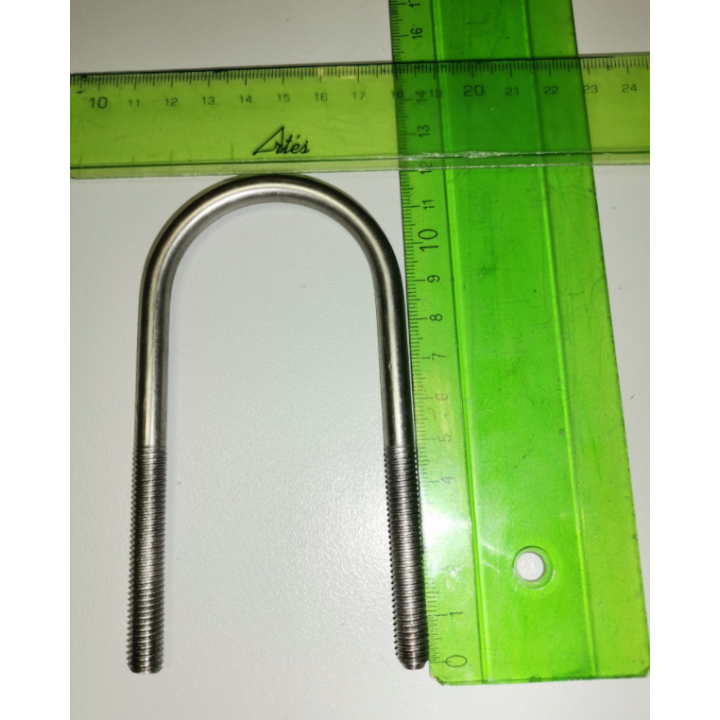 Abarcón "U" 50mm ExtraLargo rosca M8 Inox