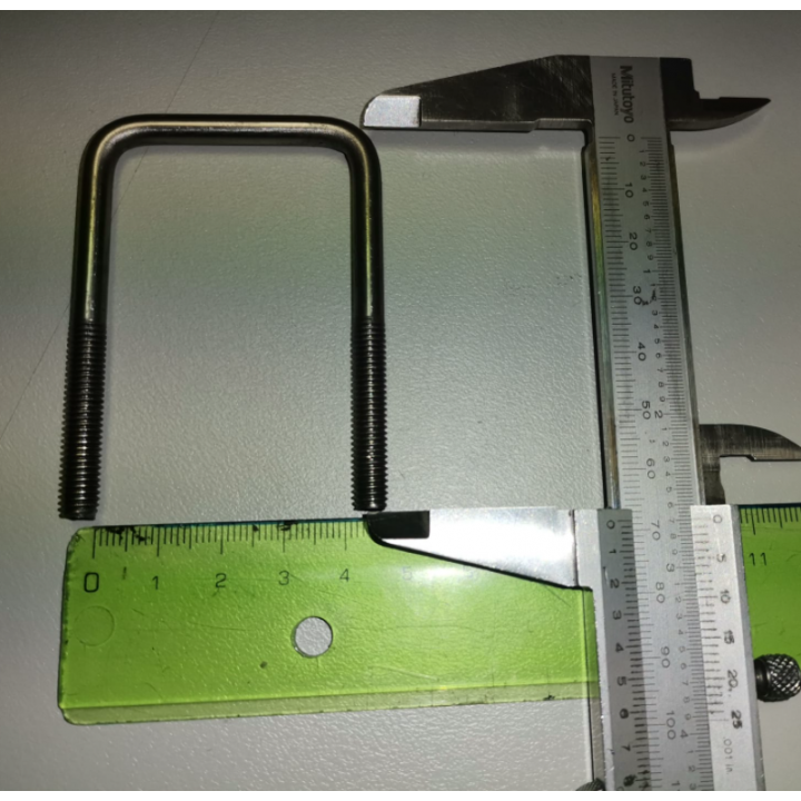 Square abarcon 40mm thread M6 stainless steel