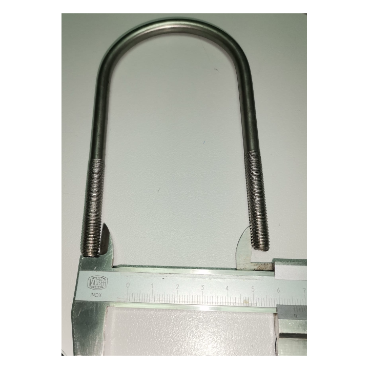 Abarcón "U" 65mm ExtraLargo rosca M8 Inox